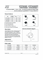 DataSheet STP7NK80Z pdf